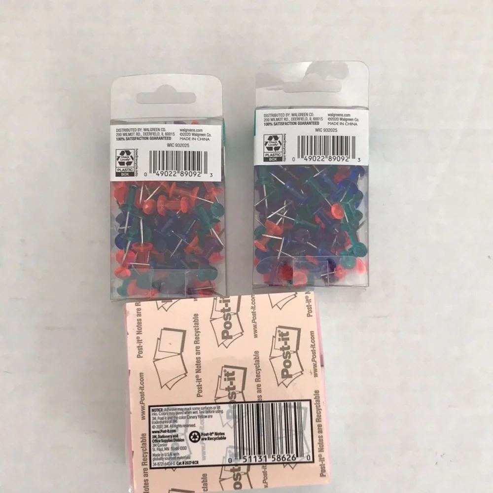POST - it  NOTES CUBE 3M WEXFORD MultiColor Push pins 80  count